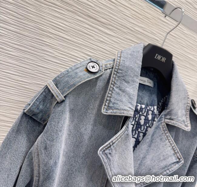 Promotional Dior Denim Long Jacket DR110652 Blue 2025