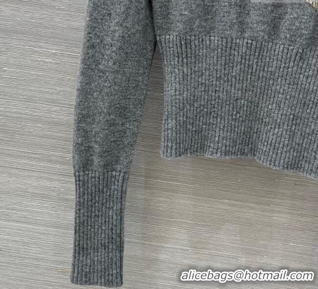 Well Crafted Dior Wool Cashmere Top with Star DR110684 Grey 2025