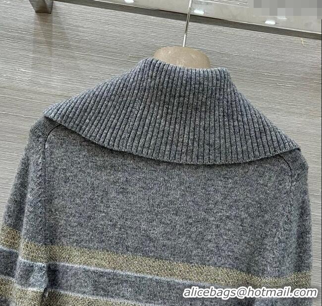 Well Crafted Dior Wool Cashmere Top with Star DR110684 Grey 2025