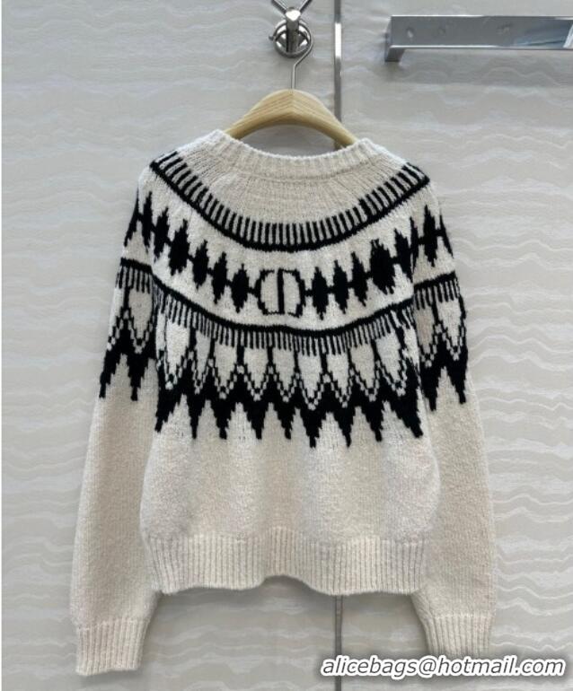 Reasonable Price Dior Fair Isle Snow Sweaters 6082 White 2025