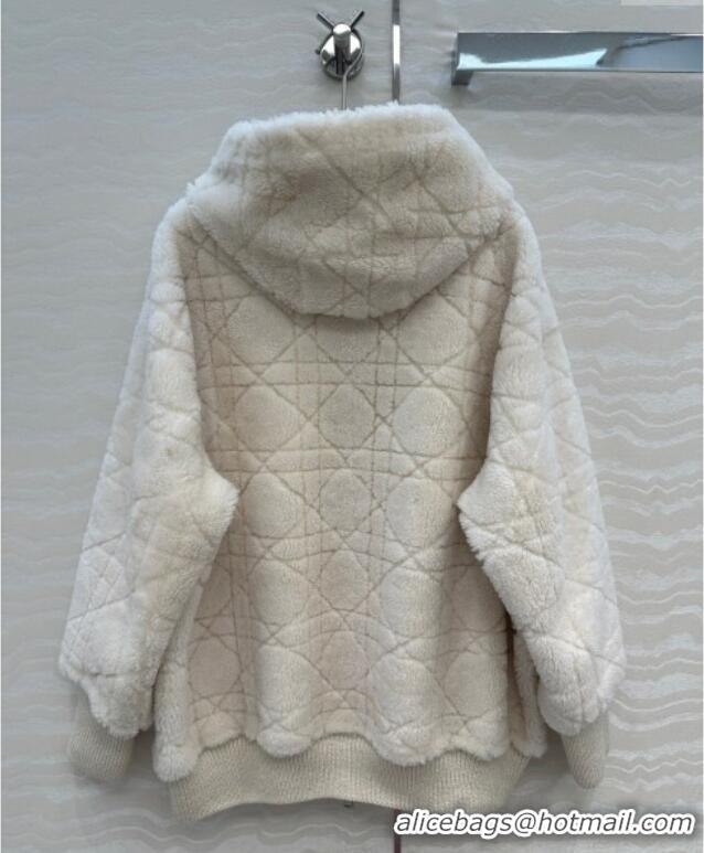 Top Design Dior Cashmere and Lambskin Leather Reversible Jacket DR110501 White 2025