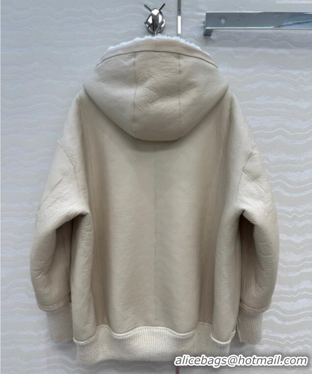 Top Design Dior Cashmere and Lambskin Leather Reversible Jacket DR110501 White 2025