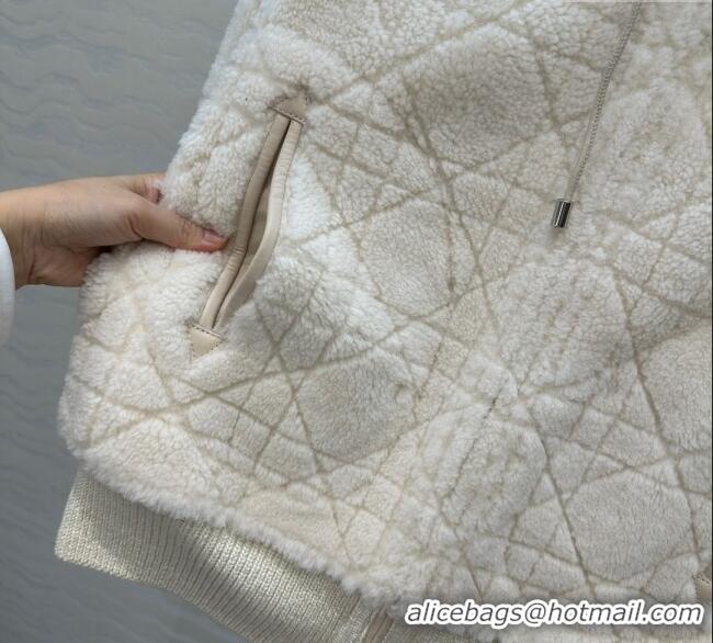 Top Design Dior Cashmere and Lambskin Leather Reversible Jacket DR110501 White 2025