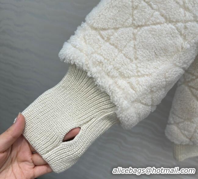 Top Design Dior Cashmere and Lambskin Leather Reversible Jacket DR110501 White 2025