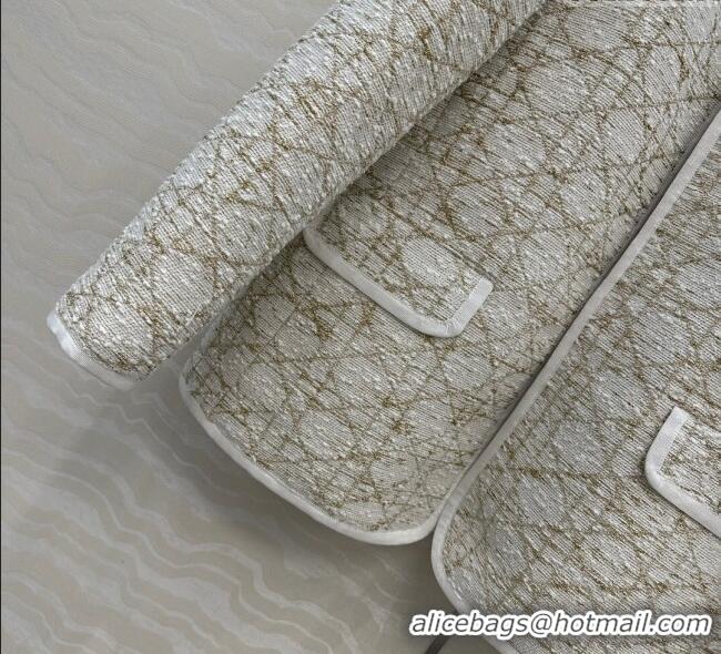 Famous Brand Dior Tweed Jacket DR110502 White/Gold 2025