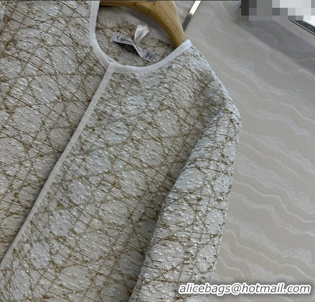Famous Brand Dior Tweed Jacket DR110502 White/Gold 2025