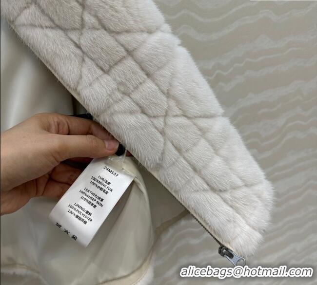 Famous Brand Dior Mink Fur and Sheepskin Leather Vest DR110503 White 2025