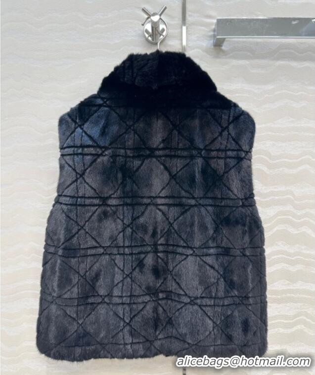 Famous Brand Dior Mink Fur and Sheepskin Leather Vest DR110503 Black 2025