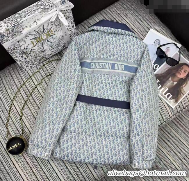 Super Quality Dior Oblique Down Jacket DR1115 Blue 2025
