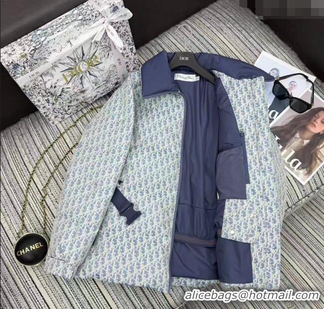 Super Quality Dior Oblique Down Jacket DR1115 Blue 2025
