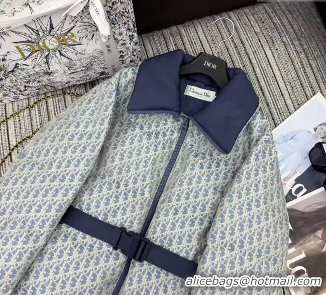 Super Quality Dior Oblique Down Jacket DR1115 Blue 2025
