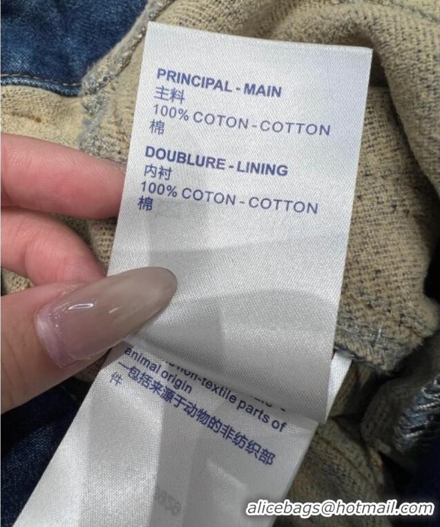 Luxury Cheap Louis Vuitton Cotton Denim Jeans 1114 Blue 2025