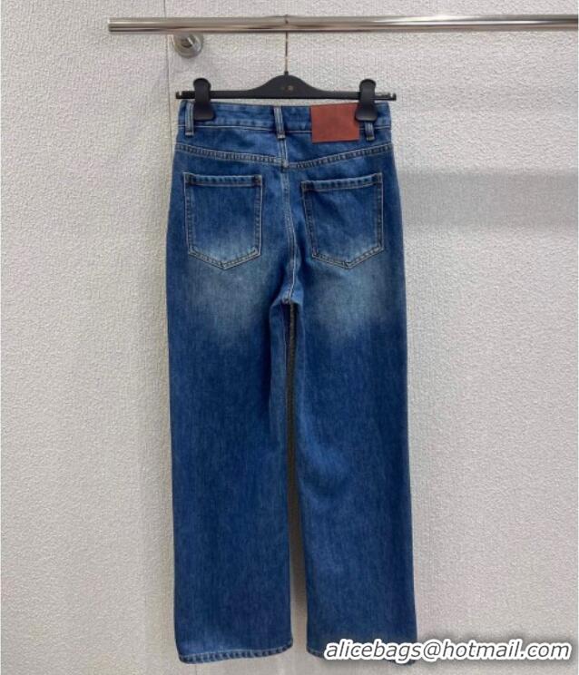 Luxury Cheap Louis Vuitton Cotton Denim Jeans 1114 Blue 2025