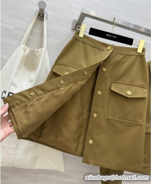 Unique Discount Celine Jacket and Skirt D9216 Brown 2025