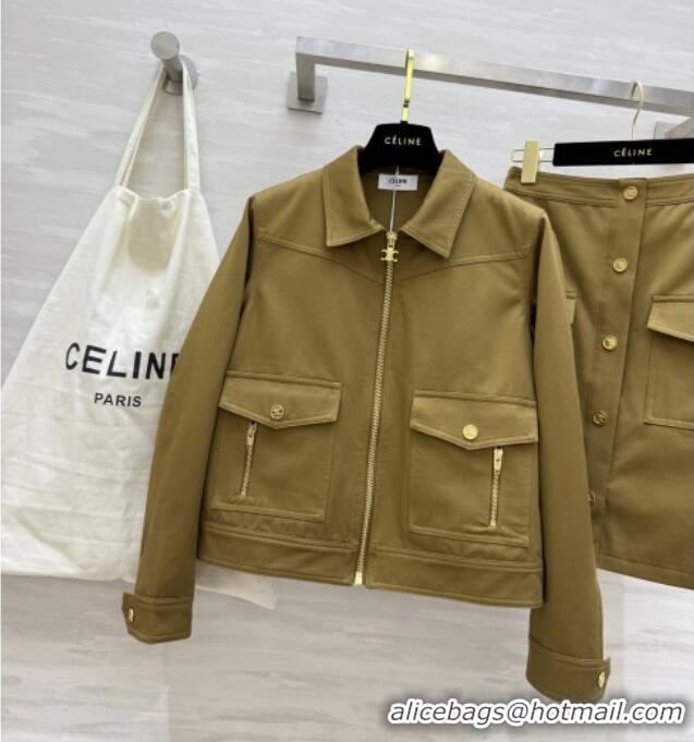 Unique Discount Celine Jacket and Skirt D9216 Brown 2025