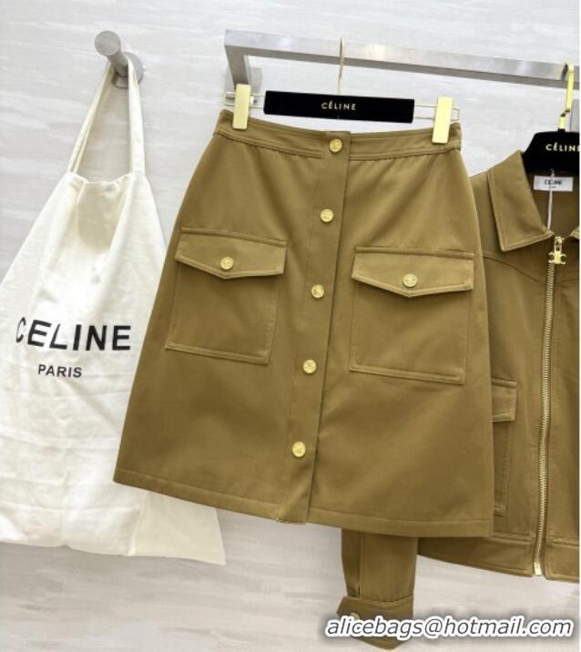 Unique Discount Celine Jacket and Skirt D9216 Brown 2025