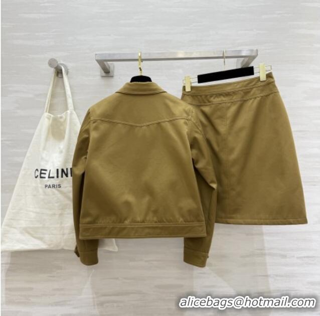 Unique Discount Celine Jacket and Skirt D9216 Brown 2025