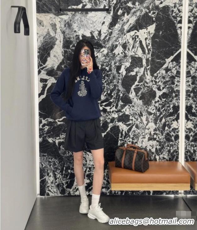 Famous Brand Celine Anchor 70's Hoodie in cotton Fleece C1622 Blue 2025