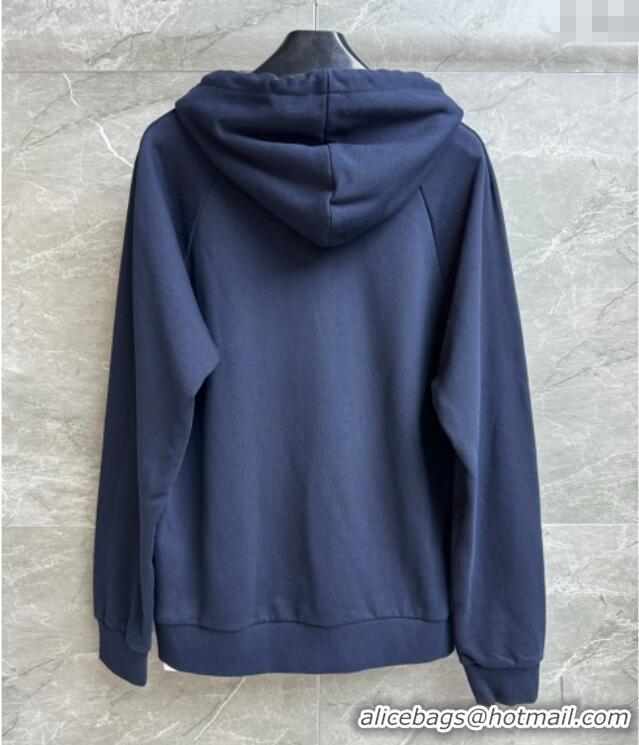 Famous Brand Celine Anchor 70's Hoodie in cotton Fleece C1622 Blue 2025