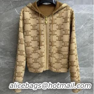 ​Top Grade Celine Wool Zipped Cardigan C91703 Brown 2025
