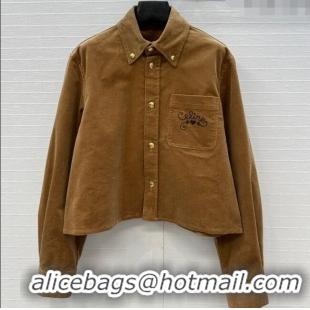 Buy Cheapest Celine Corduroy Jacket 0919 Brown 2025