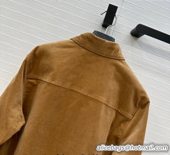 Buy Cheapest Celine Corduroy Jacket 0919 Brown 2025