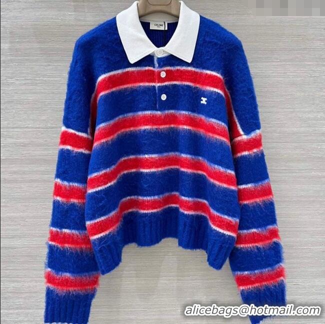 Fashion Discount Celine Striped Sweater CE091902 Blue 2025