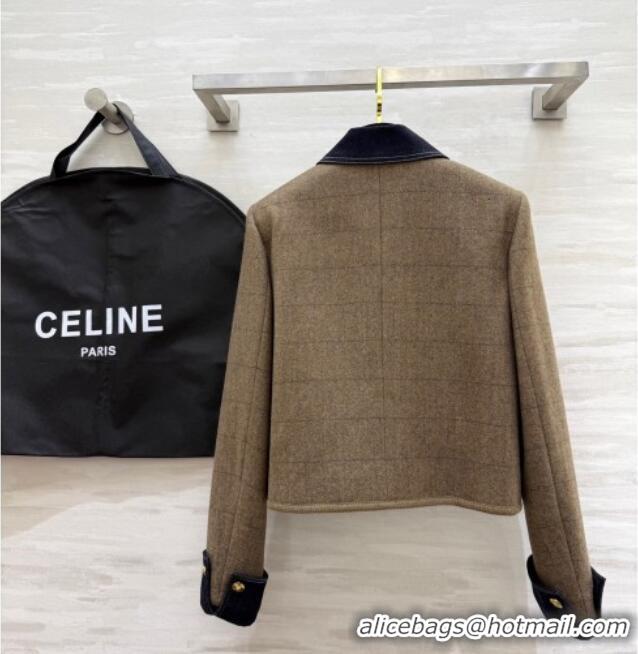 Luxury Discount Celine Jacket 1015 Brown/Blue 2025