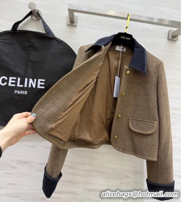 Luxury Discount Celine Jacket 1015 Brown/Blue 2025