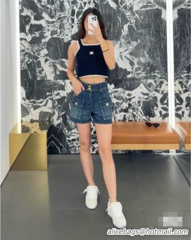 Affordable Price Celine Knit Vest C101701 Navy Blue 2025