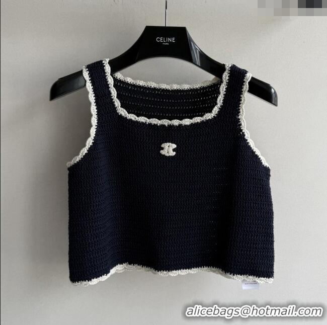 Affordable Price Celine Knit Vest C101701 Navy Blue 2025
