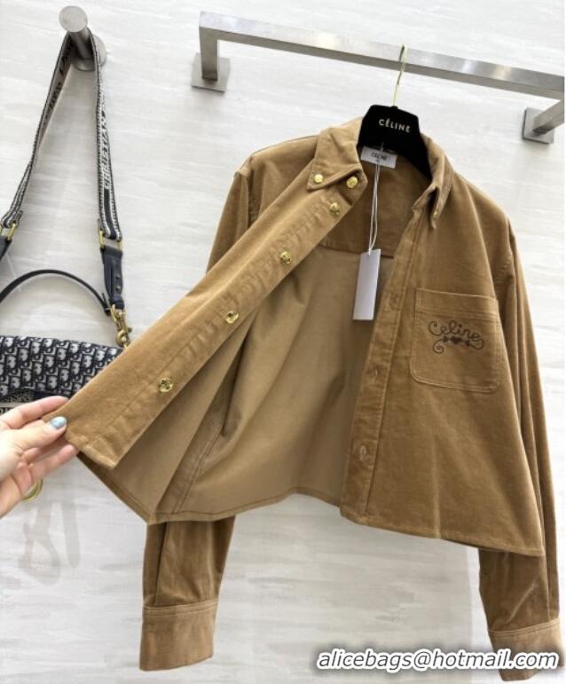 Well Crafted Discount Celine Shirt C101718 Brown 2025