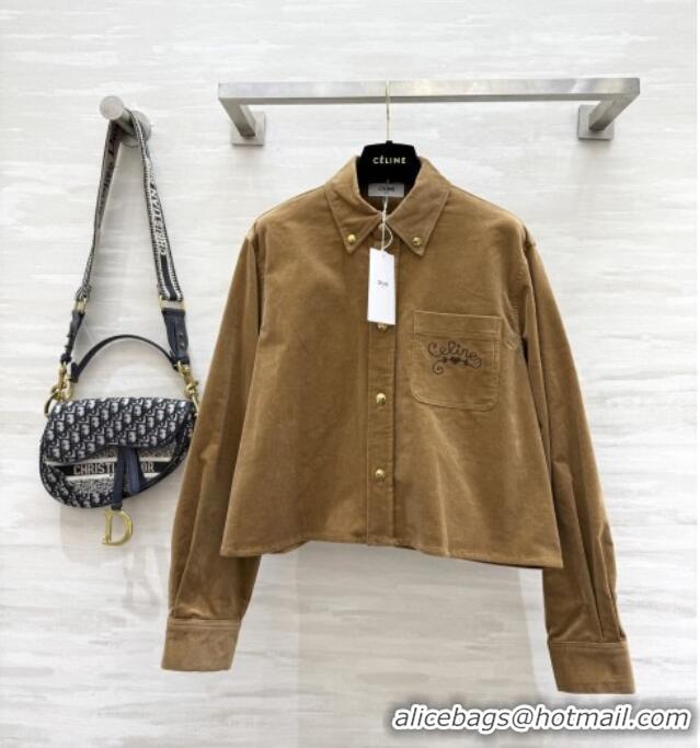 Well Crafted Discount Celine Shirt C101718 Brown 2025