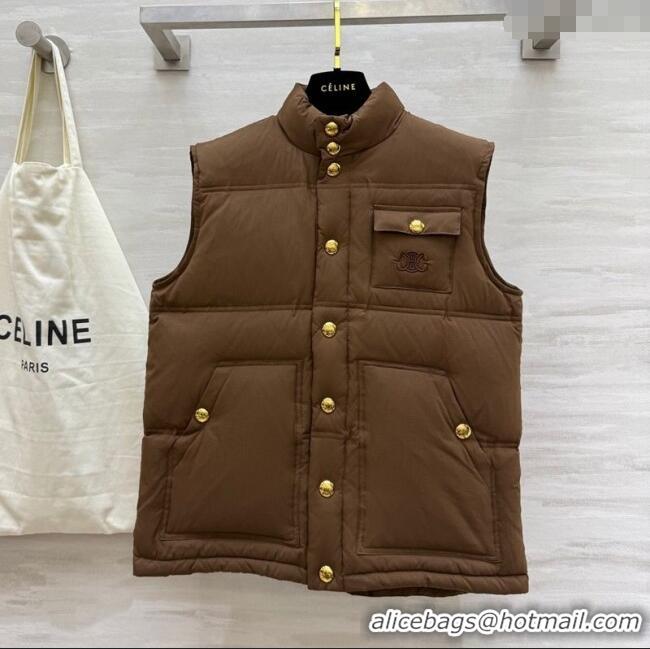 Well Crafted Celine Down Vest CE110602 Brown 2025