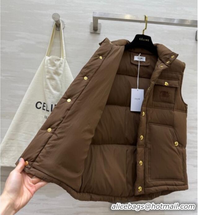Well Crafted Celine Down Vest CE110602 Brown 2025