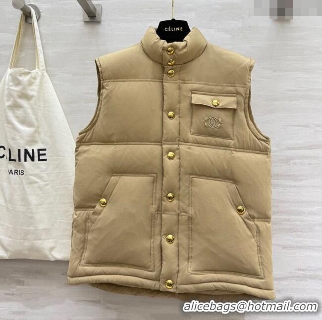 New Release Creation Celine Down Vest CE110602 Beige 2025