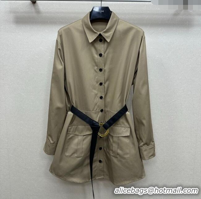 Well Crafted Celine Cotton Long Shirt CE110612 Khaki 2025