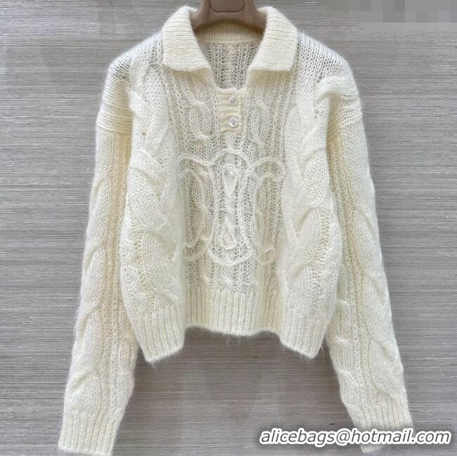 Grade Quality Celine Mohair Sweater CE110633 White 2025