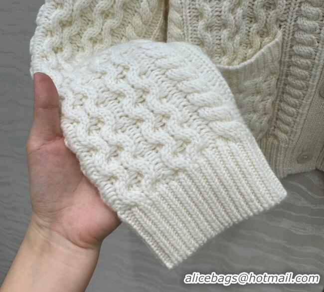 Fashion Discount Celine Wool Cashmere Cardigan CE110658 White 2025