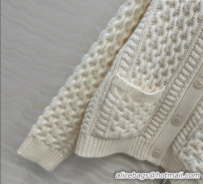 Fashion Discount Celine Wool Cashmere Cardigan CE110658 White 2025