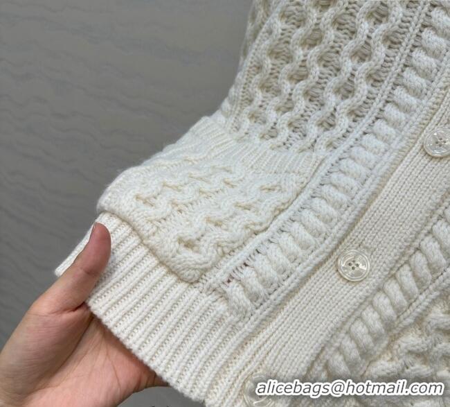 Fashion Discount Celine Wool Cashmere Cardigan CE110658 White 2025