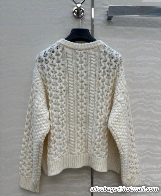 Fashion Discount Celine Wool Cashmere Cardigan CE110658 White 2025