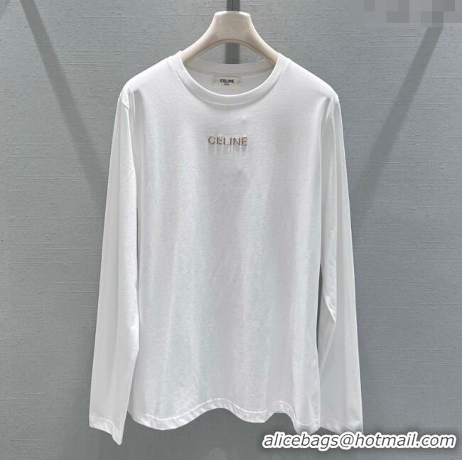 Best Grade Celine Cotton T-Shirt CE110687 White 2025