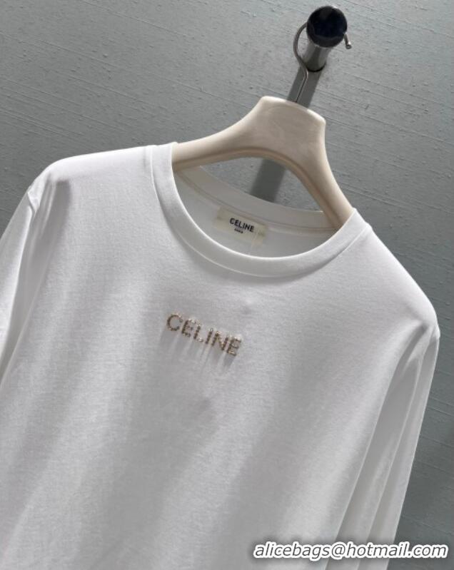 Best Grade Celine Cotton T-Shirt CE110687 White 2025
