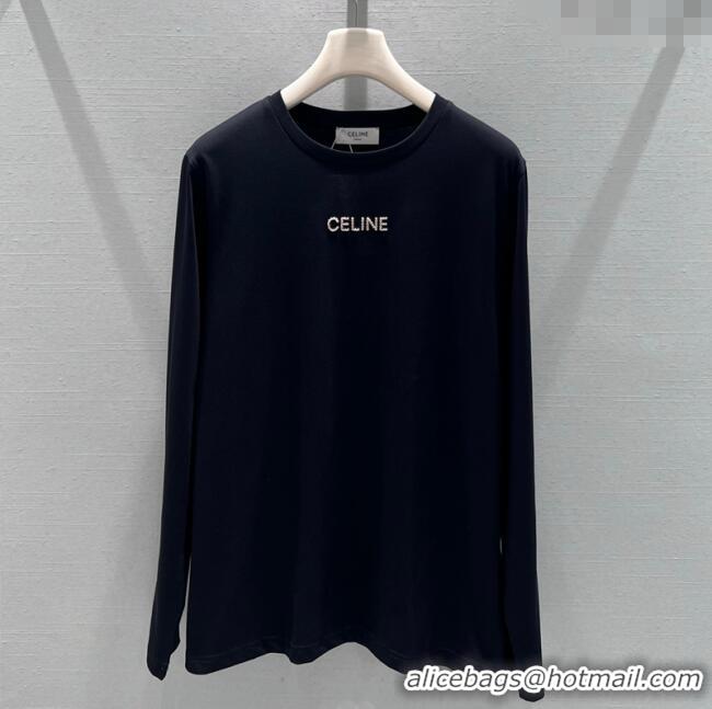 Famous Brand Celine Cotton T-Shirt CE110687 Black 2025