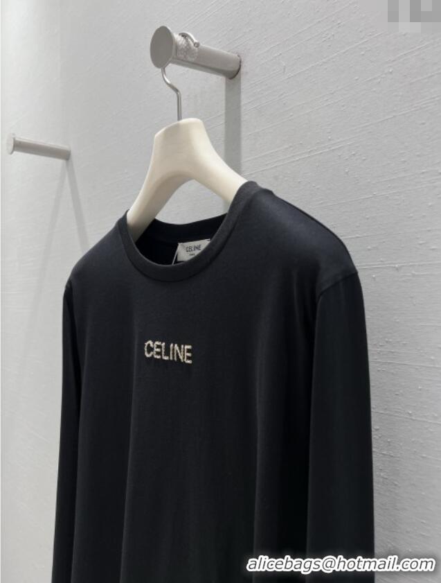 Famous Brand Celine Cotton T-Shirt CE110687 Black 2025