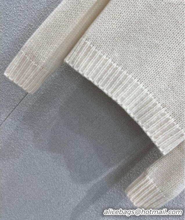 Grade Quality Celine Cashmere Sweater with Pin Logo CE110507 White 2025