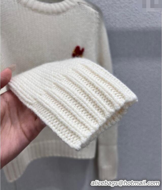 Grade Quality Celine Cashmere Sweater with Pin Logo CE110507 White 2025