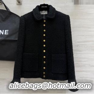 Reasonable Price Celine Tweed Jacket CE111459 Black 2025