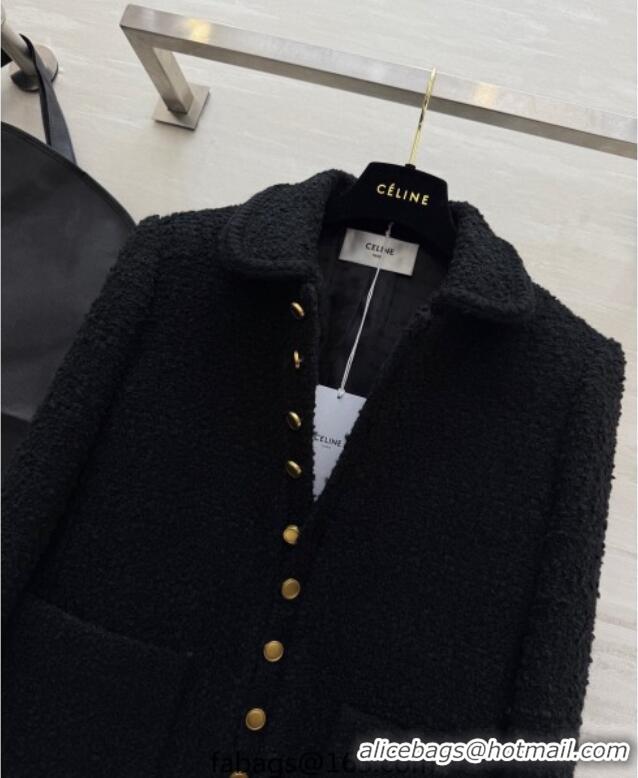 Reasonable Price Celine Tweed Jacket CE111459 Black 2025